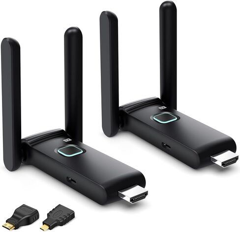مستقبلات وجهاز إرسال HDMI 2 لاسلكي، ما يصل إلى 6 RXs، بدون تسخين، التوصيل والتشغيل، 2.4/5.8 جيجا هرتز تيار لاسلكي إلى شاشات متعددة، 50 متر/165 قدم، موزع HDMI لاسلكي للتلفزيون/كاميرا DSLR/جهاز العرض/الكمبيوتر المحمول/التبديل in Kuwait