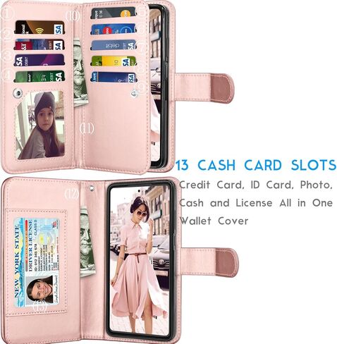 Tekcoo Wallet Case for Motorola Moto G Stylus 5G | 2024 Only | 6.7" Display, PU Leather ID Cash Credit Card Slots Holder Carrying Pouch Flip Cover [Detachable Magnetic Hard Cases] Lanyard - Black in Kuwait