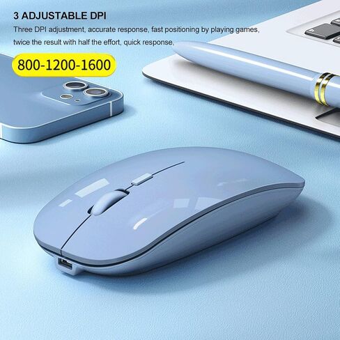Zunate Keyboard and Mouse Combo, 104 Keys 2.4G Keyboard Mouse Combo, 1600 DPI Ergonomic Round Keycaps Rechargable Keyboard for Gaming Office (Blue) in Saudi Arabia
