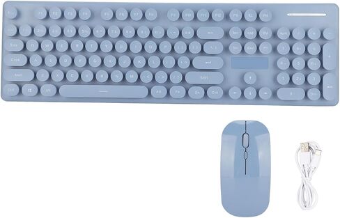 Zunate Keyboard and Mouse Combo, 104 Keys 2.4G Keyboard Mouse Combo, 1600 DPI Ergonomic Round Keycaps Rechargable Keyboard for Gaming Office (Blue) in Saudi Arabia