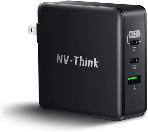 محول طاقة USB-C بقوة 140 واط، شاحن 3 منافذ GaN، شاحن USB C مزدوج 65 واط، شاحن PD مخرج 140 واط/100 واط/65 واط لأجهزة MacBook Pro/Air، Dell XPS، iPhone، iPad، Apple Watch، Nintendo Switch، SteamDeck in Kuwait