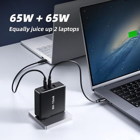 محول طاقة USB-C بقوة 140 واط، شاحن 3 منافذ GaN، شاحن USB C مزدوج 65 واط، شاحن PD مخرج 140 واط/100 واط/65 واط لأجهزة MacBook Pro/Air، Dell XPS، iPhone، iPad، Apple Watch، Nintendo Switch، SteamDeck in Kuwait
