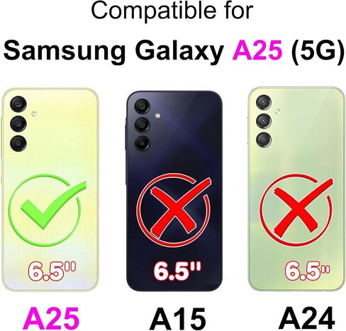 حافظة محفظة لهاتف Samsung Galaxy A25 5G، غطاء قابل للطي مع ميزة حامل للنساء والرجال، حافظة هاتف من جلد البولي يوريثان مناسبة لهاتف Samsung Galaxy A25 5G [فراشة زرقاء] in Kuwait