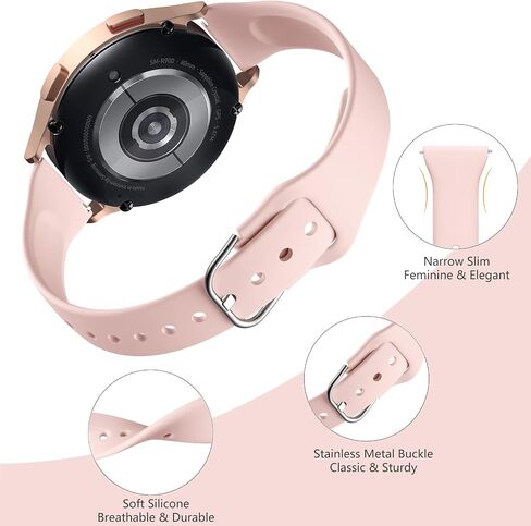 4 Pack Slim Band Compatible with Samsung Galaxy Watch 6 Band/Galaxy Watch 7 Band/Galaxy Watch 5 4 Band, Galaxy Watch 6 4 Classic/5 Pro/Watch 3/Active 2 Band, 20mm Silicone Sport Strap Women Men in Saudi Arabia