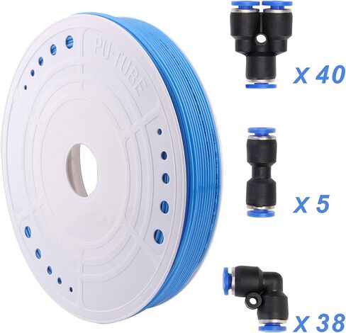 Pneumatic Hose 4mm OD 2.5mm ID Blue Polyurethane PU Tubing Air Compressor Pipe 10 Meter (32.8ft) in Kuwait