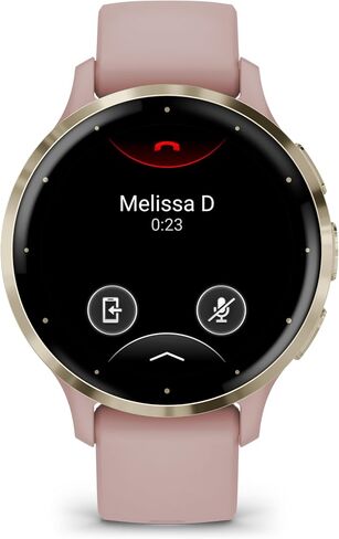 ساعة ذكية متطور للياقة البدنية والصحة من GarminVenu 3S بإطار ذهبي ناعم من الفولاذ المقاوم للصدأ مع جراب وردي غبار وسوار سيليكون 41 مم وشاشة لمس AMOLED 1.2 بوصة وعمر بطارية 10 أيام in Saudi Arabia