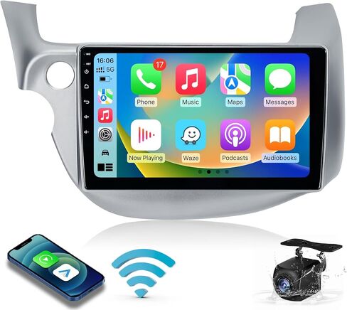 راديو ستيريو للسيارة Honda Fit 2008-2013: 10 بوصات HD 1280x800p تعمل باللمس 2+32G مع CarPlay لاسلكي Android Auto Bluetooth كاميرا احتياطية GPS ملاحة 5G WiFi مرآة رابط MIC DSP صوت FM SWC in Kuwait