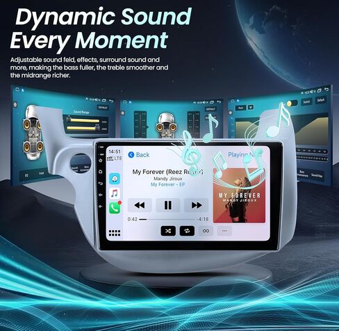 راديو ستيريو للسيارة Honda Fit 2008-2013: 10 بوصات HD 1280x800p تعمل باللمس 2+32G مع CarPlay لاسلكي Android Auto Bluetooth كاميرا احتياطية GPS ملاحة 5G WiFi مرآة رابط MIC DSP صوت FM SWC in Kuwait