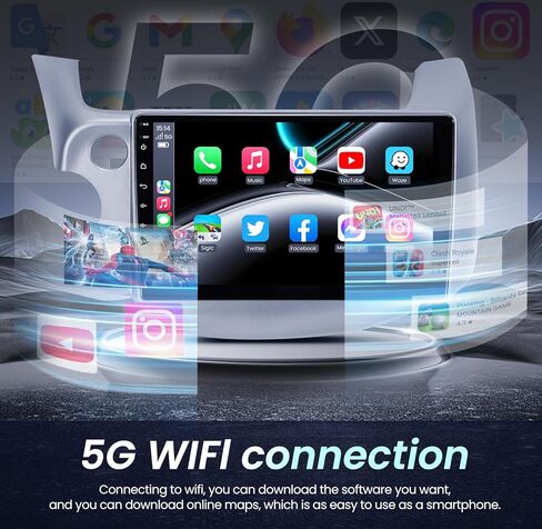 راديو ستيريو للسيارة Honda Fit 2008-2013: 10 بوصات HD 1280x800p تعمل باللمس 2+32G مع CarPlay لاسلكي Android Auto Bluetooth كاميرا احتياطية GPS ملاحة 5G WiFi مرآة رابط MIC DSP صوت FM SWC in Kuwait