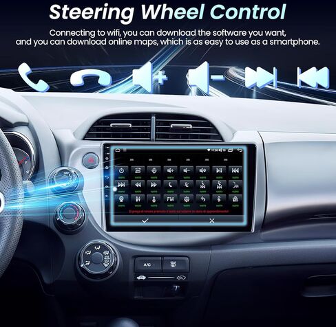 راديو ستيريو للسيارة Honda Fit 2008-2013: 10 بوصات HD 1280x800p تعمل باللمس 2+32G مع CarPlay لاسلكي Android Auto Bluetooth كاميرا احتياطية GPS ملاحة 5G WiFi مرآة رابط MIC DSP صوت FM SWC in Kuwait