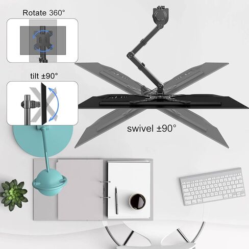 Single Monitor Mount, TV Desk Mount, Single Monitor Desk Mount with VESA Extension Kit from 75×75 to 200×200mm fits 13-39 inch Monitors/Screens, Monitor Arm, Monitor Stand Desk Mount, Vesa Mount in Saudi Arabia