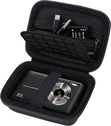 حافظة كاميرا RAIALL لكاميرا KODAK PIXPRO FZ55 / FZ45 الرقمية، حقيبة حمل صلبة لكاميرا تسجيل الفيديو، حقيبة سفر واقية، جيب شبكي للشاحن، كابل USB، بطاريات وبطاقة SD، بني in Kuwait