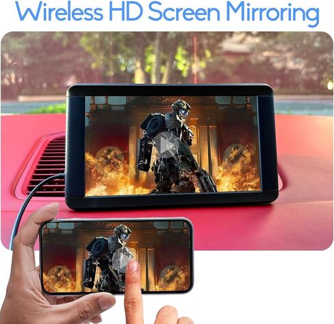 7 Inch HD Apple Carplay & Android Auto Multimedia Player, Portable Car Stereo, Touch Screen Car Play with Backup Camera/Mirror Link/Siri/Bluetooth/Navigation/USB/AUX/FM for All Vehicles in Saudi Arabia