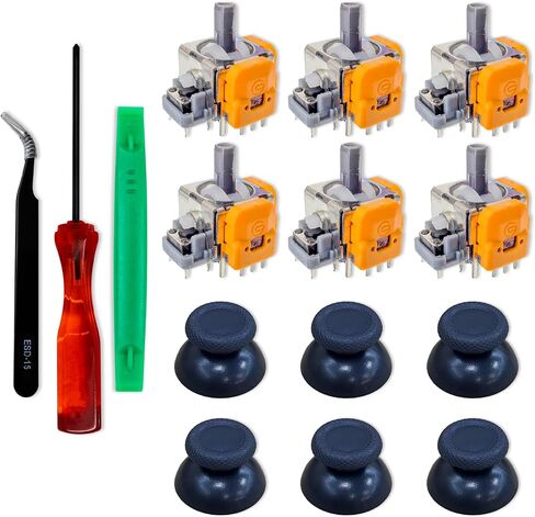 SOSS GAMING® Hall Effect Joysticks UPGRADE Kit for Playstation 5 Dualsense Controllers - Fixes Stick Drift, Broken, and Loose Joysticks (6 Pack) in Kuwait