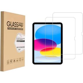 Design for Apple iPad 10th Generation 10.9 Inch (2022) Tempered Glass Screen Protector, Anti Scratch, Bubble Free,High Definition（2 Pack）