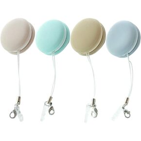 Toyvian Macaron Mobile Phone Screen Wipe, 4pcs Candy Color Macaron Shape Cleaning Cloth Mobile Phone Screen Lens Wipe Glasses with Portable Keychain for TV Monitors Glass Lens (Random Color)