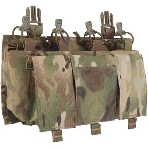 Quad 5.56 Magazine Pouch with General Purpose Pouches，Hook Backing Tactical Placard for Tactical Vest Chest Rig