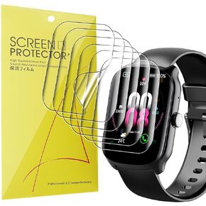 Compatible for Qecnato Smart Watch Screen Protector, [6 Pack] Full Coverage TPU Clear Film Compatible for Qecnato S68 1.95" Smart Watch (6 Pack)