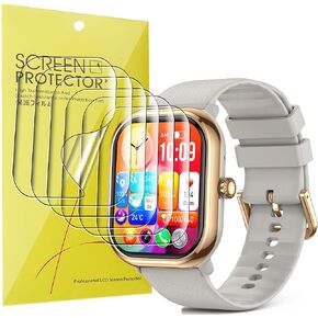 Compatible for LIMTZOPY Smartwatch Screen Protector, [6 Pack] Full Coverage TPU Clear Film Compatible for LIMTZOPY P101 1.96" Smartwatch (6 Pack)