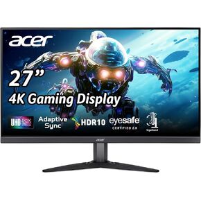 acer Nitro 27" Full HD 1920 x 1080 IPS Gaming Monitor | AMD FreeSync Premium | 200Hz Refresh | Up to 0.1ms | Tilt | 1 x Display Port 1.2 & 1 x HDMI 2.0 | KG273 X1bmipx