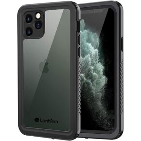 Lanhiem for iPhone 11 Pro Case, IP68 Waterproof Dustproof Case with Built-in Screen Protector, Heavy Duty Full Body Protective Clear Back Phone Cover for iPhone 11 Pro (Black)