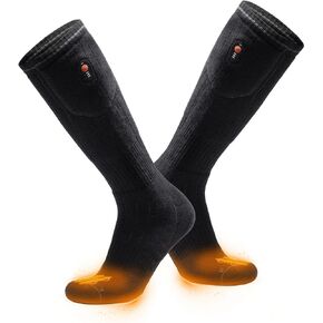 ORORO [All-New] Heated Socks with Toe and Sole Heating, Wool-Blend Electric Heated Socks with Battery (Charger Not Included)