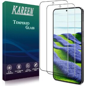 KAREEN 2 Pack Screen Protector Designed for Samsung Galaxy S24 FE Tempered Glass Flim, Fingerprint Unlock Support, Anti-Scratch, Bubble Free