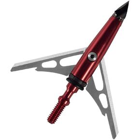 RAGE Chisel Tip 2 Blade Broadhead, 100 Grain with Shock Collar Technology - 3 Pack, Red, Model:65100
