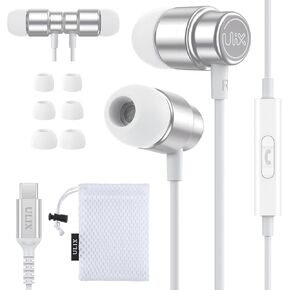 UliX Rider Wired Earbuds in-Ear Headphones, Earphones with Microphone, 5 Years Warranty, with Anti-Tangle Cable, Ear Buds for iPhone, iPad, Samsung, School Students, Kids, Women, Small Ears