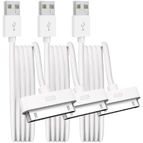 3 Pack iPhone 4s Cable USB Sync and Charging Cable for iPhone 4 4s 3G 3GS iPad 1 2 3 iPod Touch Nano 30 Pin Charger Cord Dock Adapter Data 3.3 Feet (White)