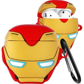 JoySolar for Airpod 1&2 Case Cute Cartoon Character 3D Soft Silicone Air Pods Funny Cover Kawaii Fun Cool Unique Design Shell Fashion Stylish Girls Kids Teens Women Cases for Airpods 1/2(Goldman)