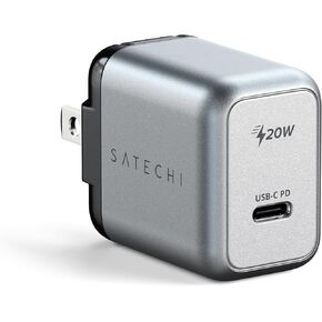 Satechi 20W USB C Charger Block – Supports Power Delivery – Fast Compact Wall Charger for MacBook Pro, MacBook Air, Google Pixelbook, ThinkPad, Dell XPS, iPad Pro, Galaxy S22/S20, iPhone 16/15/14