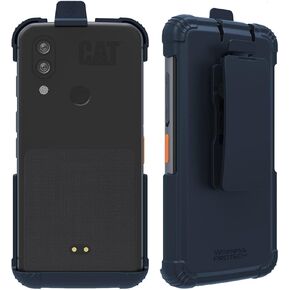 Case Compatible with CAT S62 PRO and CAT S62, Secure fit, Quick Release Latch and Heavy Duty Swivel Belt Clip Holster (Navy Blue)