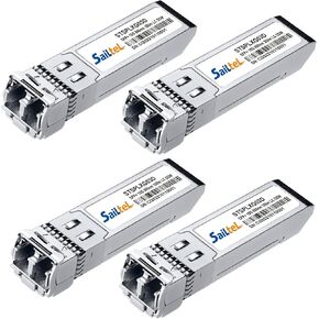 10GBase-SR SFP+ Transceiver, Gigabit Multimode SFP LC Duplex Transceiver,10G 850nm MMF, up to 300 Meters,Compatible with Cisco, Ubiquiti , Mikrotik,Netgear, Fortinet,D-Link,Linksys and More (4 Pack)