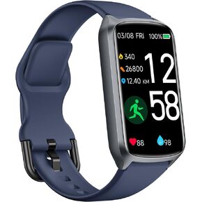 Health Fitness Tracker with 24/7 Heart Rate, Blood Oxygen, Blood Pressure, Sleep Tracker, 5ATM Waterproof Activity Trackers with Step Tracker, Pedometer (S & L Bands Included)