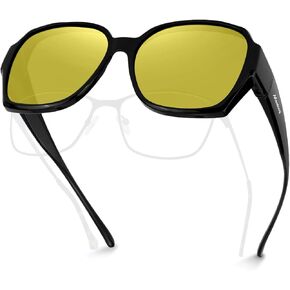 Meeloog Polarized Fit Over Glasses Sunglasses for Women Men, Square Oversized Lightweight Shades for Driving Riding MST2106