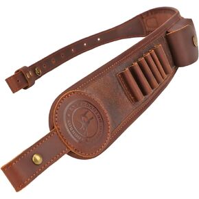 TOURBON PU Leather Hunting Rifle Sling 223 243 270 30 06 308 Ammo Cartridge Holder
