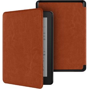 for Kindle Paperwhite 12th Generation-2024 7" Flip Case, Hand Strap Feature Cover with Auto-Wake/Sleep for Kindle Paperwhite 2024 E-Reader（Brown）