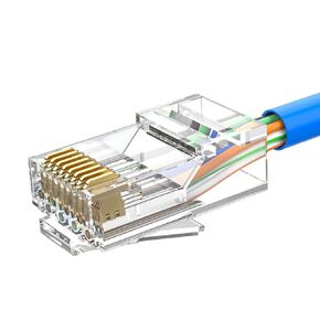 RJ45 Connectors, 10-Pack Cat6 RJ45 Connectors Unshielded Modular Plug (Cat6 Connector/RJ45 Modular Plugs/Ethernet Connector) for Solid or Stranded UTP Cable