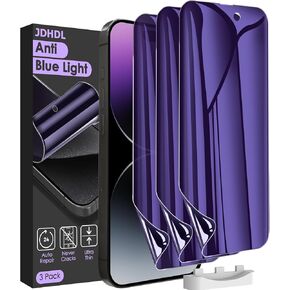 [3 Pack for iPhone 15 Pro Max Privacy Screen Protector (NOT Glass), [Anti-Spy][Anti Blue Light] Soft Hydrogel Film Screen Protector for iPhone 15 Pro Max/15 Plus - Purple