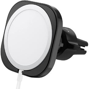 Spigen Mag Fit Phone Holder Car Mount Designed for Magsafe Compatible iPhone 16 Pro Max, 16 Pro, 16 Plus, 16 (Charger Not Included) (Requires USB-C Car Charger) - Black