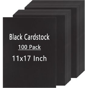 QTLCOHD 200 Sheets Black Cardstock 8.5 x 11 Inches Black Construction Paper Bulk Heavy Cover Card Stock for DIY Crafts Cards Making in Kuwait