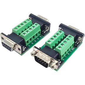 2PCS DB15 Male Female Connector in One Breakout Board, RS232 D-SUB Serial to 15-pin Port Adapter Module