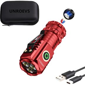 XC01 2550 lumens Mini Flashlight Rechargeable, Super Bright Magnetic Flashlight 5 Modes, Compact Small Pocket Flashlight USB C Charge,EDC Lights for Camping Outdoor Emergencies.
