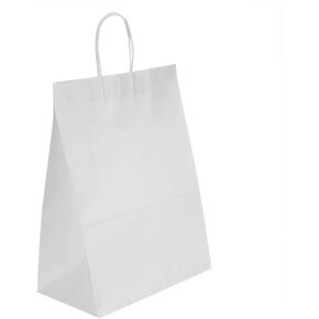 50 عبوة من CulinWare - جودة ممتازة - أكياس ورق كرافت كبيرة للتسوق عصرية بمقابض - حقائب هدايا ورقية كبيرة بيضاء كبيرة الحجم، حقيبة كرافت مثالية، حقيبة حفلات أو حقائب تخزين (10 بوصة × 5 بوصة × 13 بوصة، أبيض) in Kuwait