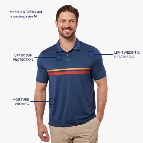 Fair Harbor The Midway Polo –– Men's Golf Polo –– Moisture Wicking Fabric, UPF 50 Sun Protection in Kuwait