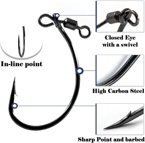 Drop Shot Hooks Fishing Rig, 25pcs Dropshot Hook for Bass Fishing in Saudi Arabia