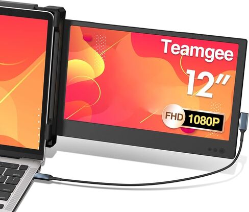 موسع شاشة الكمبيوتر المحمول Teamgee، شاشة محمولة 12 بوصة IPS 1080 FHD مع مكبرات صوت مدمجة ومسند، متوافق مع نظام التشغيل Mac Windows Android Dex Harmony، موسع الشاشة المزدوجة S1 mini يناسب أجهزة الكمبيوتر المحمولة مقاس 12 بوصة - 16 بوصة in Kuwait