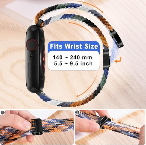 Braided Bands Compatible with Fitbit Versa 4/Fitbit Versa 3/Sense 2/Sense 1,Soft Stretchy Elastic Nylon Sport Loop Strap for Women Men in Saudi Arabia
