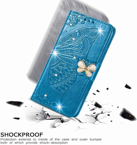 CCSmall for Samsung Galaxy Z Fold 6 Wallet Case for Women Girls, Embossed Floral Butterfly PU Leather Folio Flip Case Cover with Card Slot Holder for Samsung Z Fold 6 5G Rhinestone Rose Gold in Kuwait